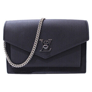 Louis Vuitton Lock Me Chain Pochette Calfskin Noir Black Bag